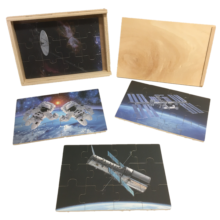 NASA 4-in-1 Wood Space 12pc Jigsaw Puzzle Set - 3