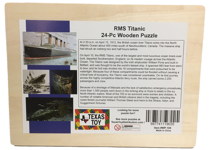 Titanic Port Scene w/ Smoke 24pc Wood Jigsaw Puzzle - 3