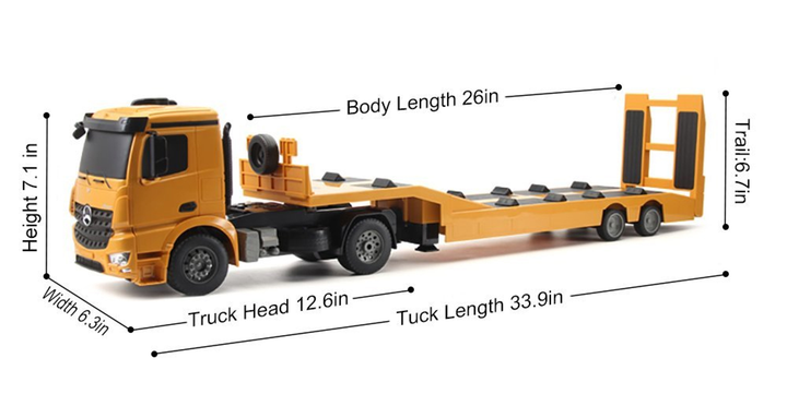 Rc Truck With Trailer To Tow All Of The Construction Toys Ramps Are Operated From The Remote. Has 2.4 Ghz Remote And Rechargeable Batteries - 2