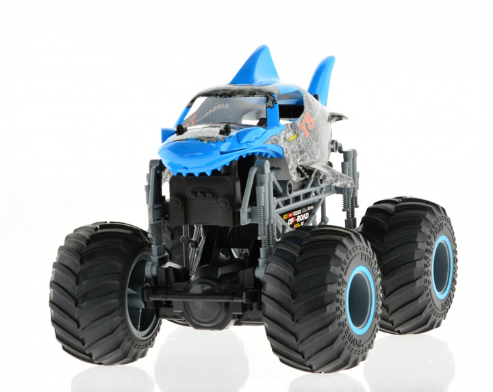 1:16 big wheel toy truck with Shark body 2.4 GHz Blue - 2