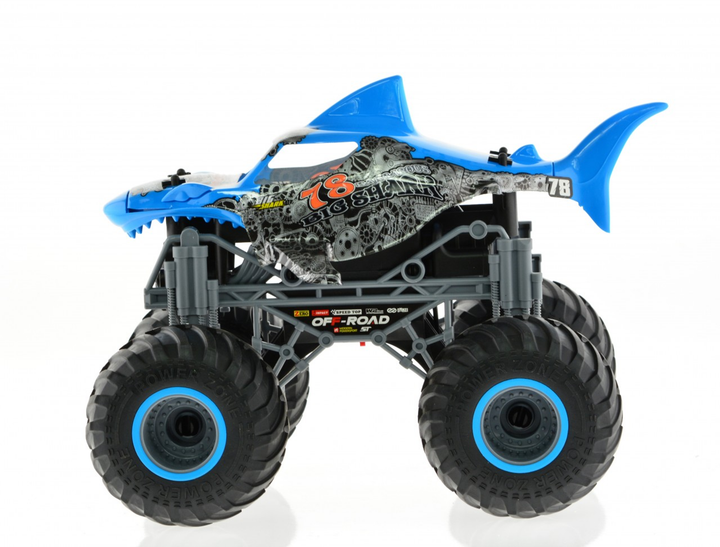 1:16 big wheel toy truck with Shark body 2.4 GHz Blue - 4