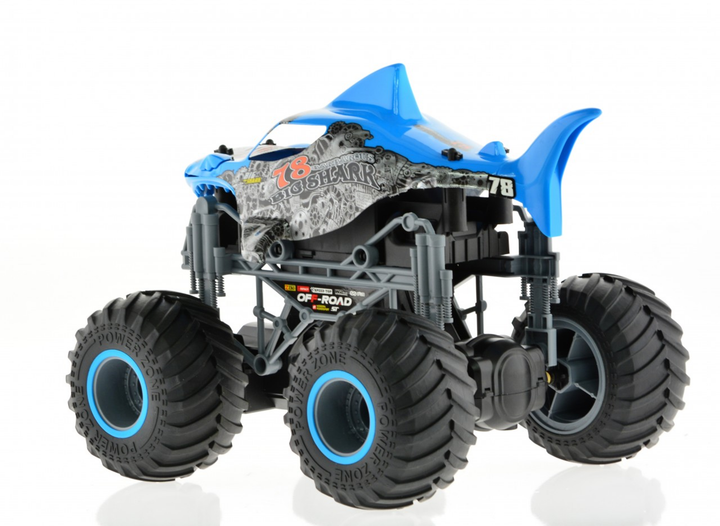 1:16 big wheel toy truck with Shark body 2.4 GHz Blue - 5