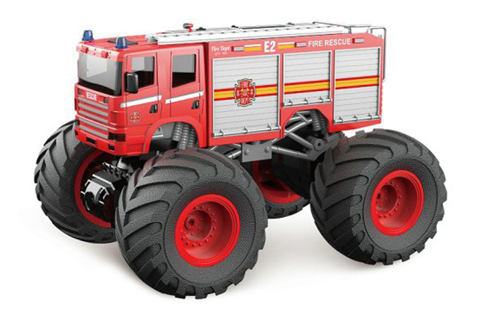 1:18 Big Wheel Racing Fire truck with Lights & Sounds Red