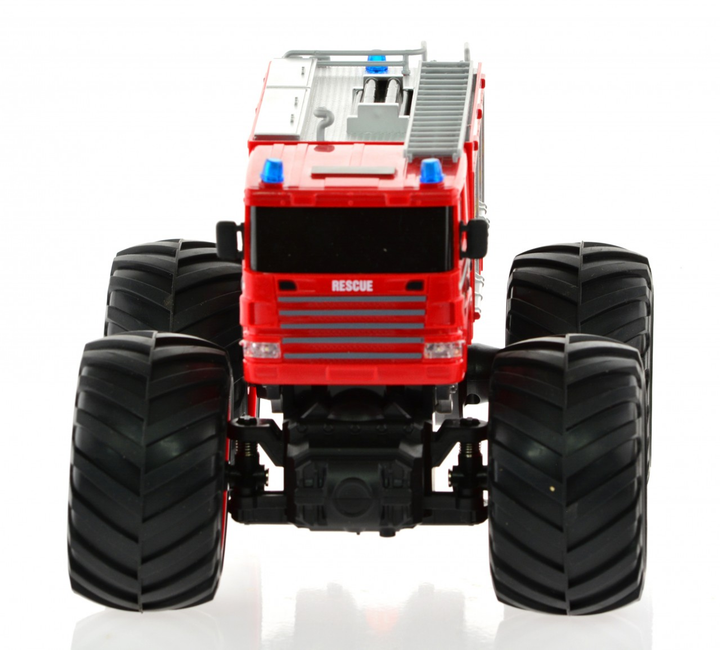 1:18 Big Wheel Racing Fire truck with Lights & Sounds Red - 2