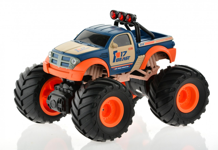 1:18 Big Wheel Racing Truck with Lights & Sounds Blue - 2