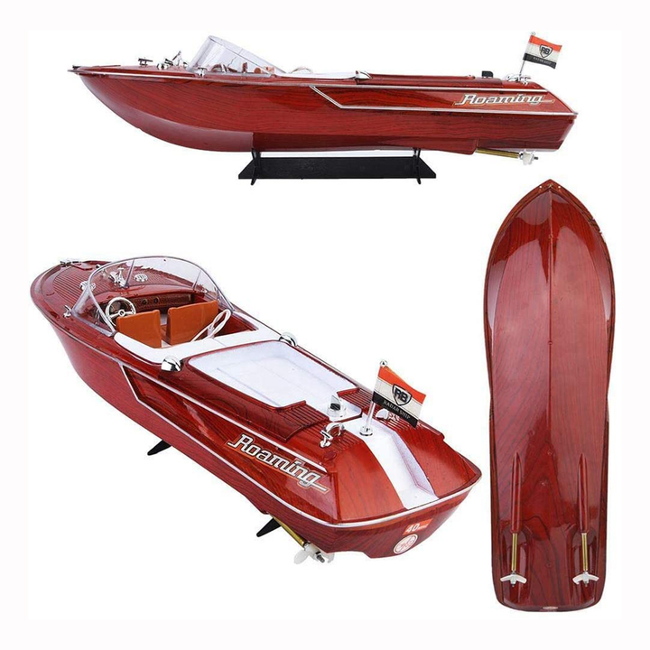 Wood Grain Speed Boat With Dual Motors And 2.4 Ghz Remote - 8