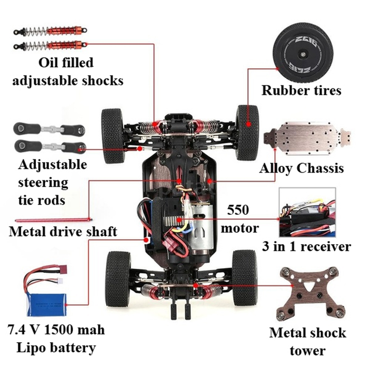 4WD 40 MPH 1:14 scale buggy Red - 8