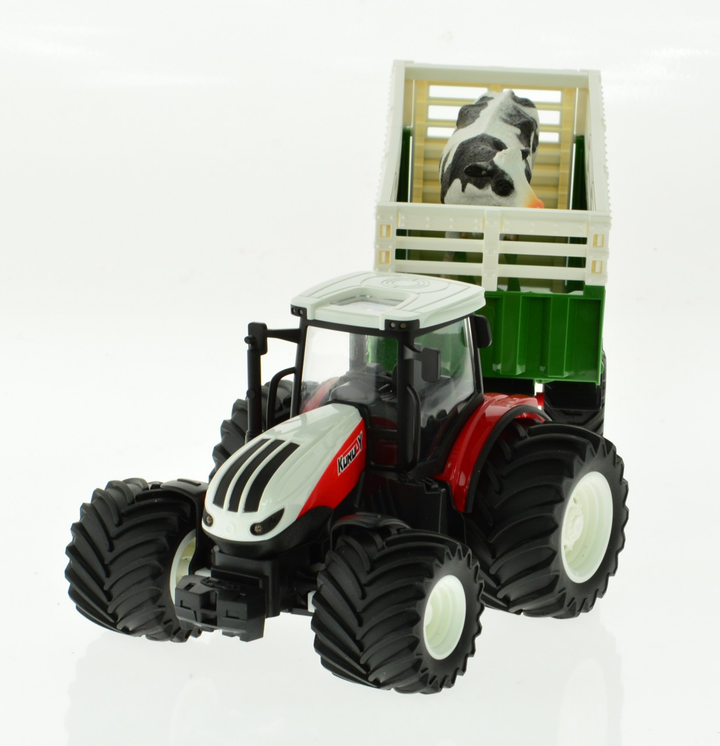 RC Farm Tractor - Big Wheels White/Red Style 2 - 3