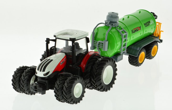 RC Farm Tractor - Big Wheels White/Red Style 3 - 4