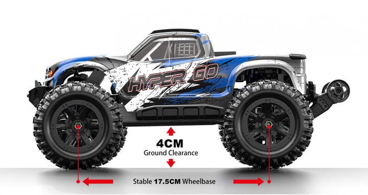 1:16 scale 4WD truck with GPS 24 (2S) / 30 (3S) MPH 350 feet range is 2S AND 3S battery capable - 4