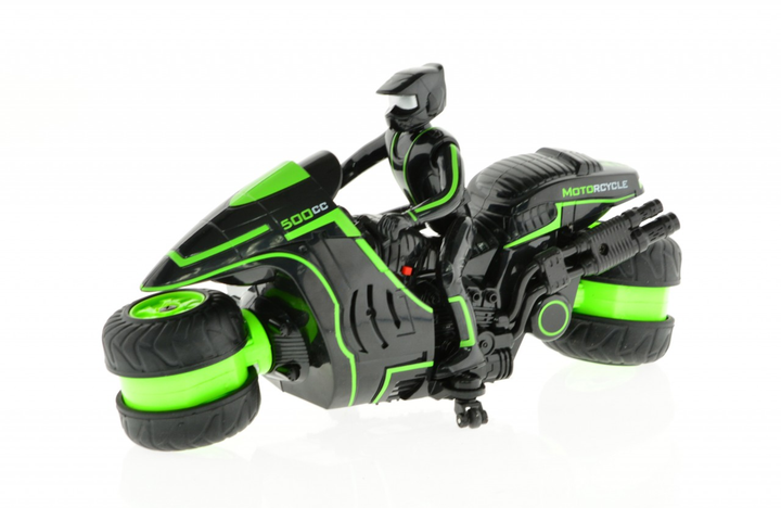 1:10 Scale Stunt MotoRCycle With 2.4 Ghz Remote Rechargeable Batteries - Green - 5