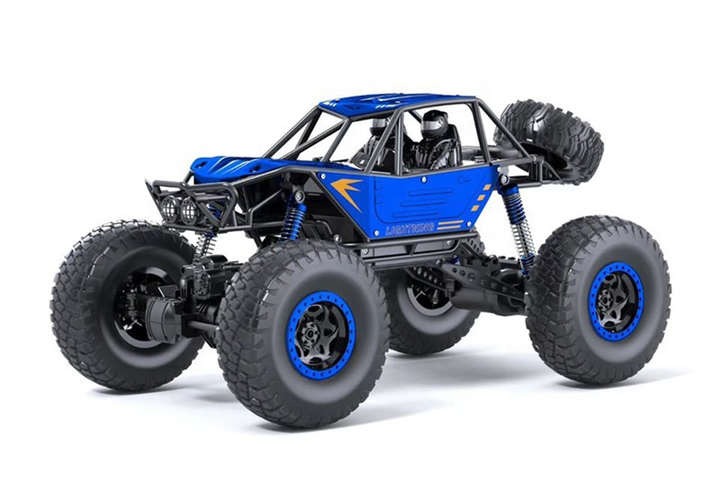 1:10 scale 4WD rock climber with metal body pannels and 2 remotes standard and gesture Blue