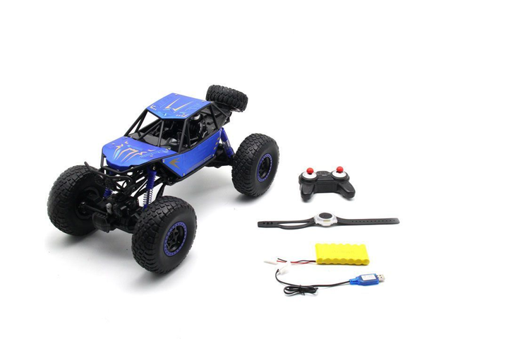 1:10 scale 4WD rock climber with metal body pannels and 2 remotes standard and gesture Blue - 4