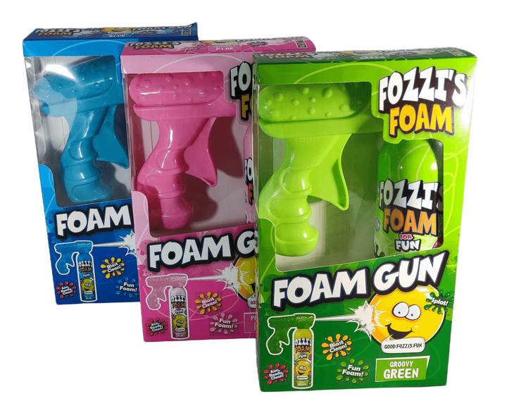 Fozzi's Foam blasters x 2 - Blue Bubblegum (two blue cans 11oz and two blue foam blasters) - 4