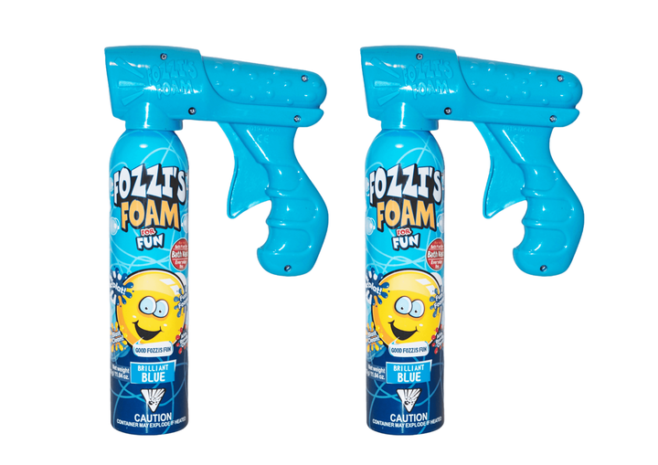 Fozzi's Foam blasters x 2 - Blue Bubblegum (two blue cans 11oz and two blue foam blasters) - 6