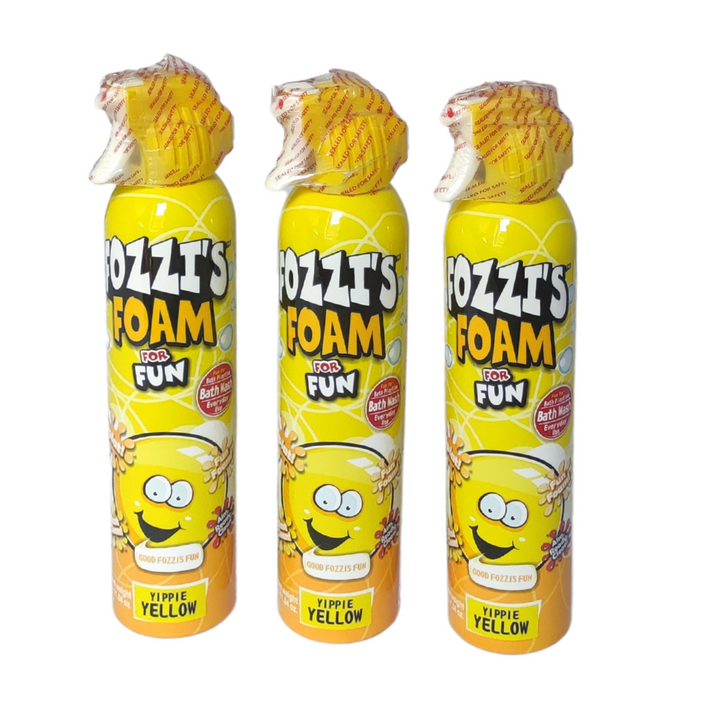 Fozzi's Bath Foam Aerosol for Kids, Yippie Yellow, Punchy Purple or Outstanding Orange, Good Clean Fun, 11.04 oz (313g) each (Pack of 3) Yellow Only - 2