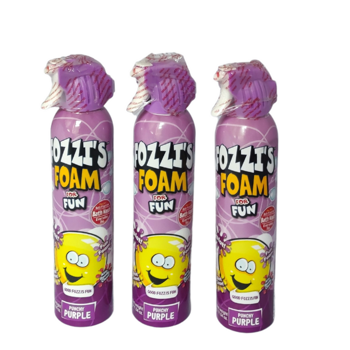 Fozzi's Bath Foam Aerosol for Kids, Yippie Yellow, Punchy Purple or Outstanding Orange, Good Clean Fun, 11.04 oz (313g) each (Pack of 3) Yellow Only - 3