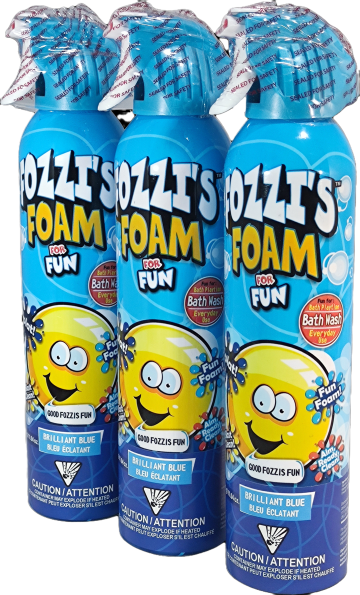 Fozzi's Bath Foam Aerosol for Kids, Brilliant Blue, Groovy Green or Perfectly Pink, Good Clean Fun, 11.04 oz (313g) each (Pack of 3) Blue Only - 4