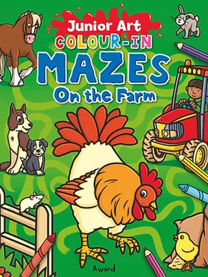 Junior Art COLOUR-IN MAZES - On the farm