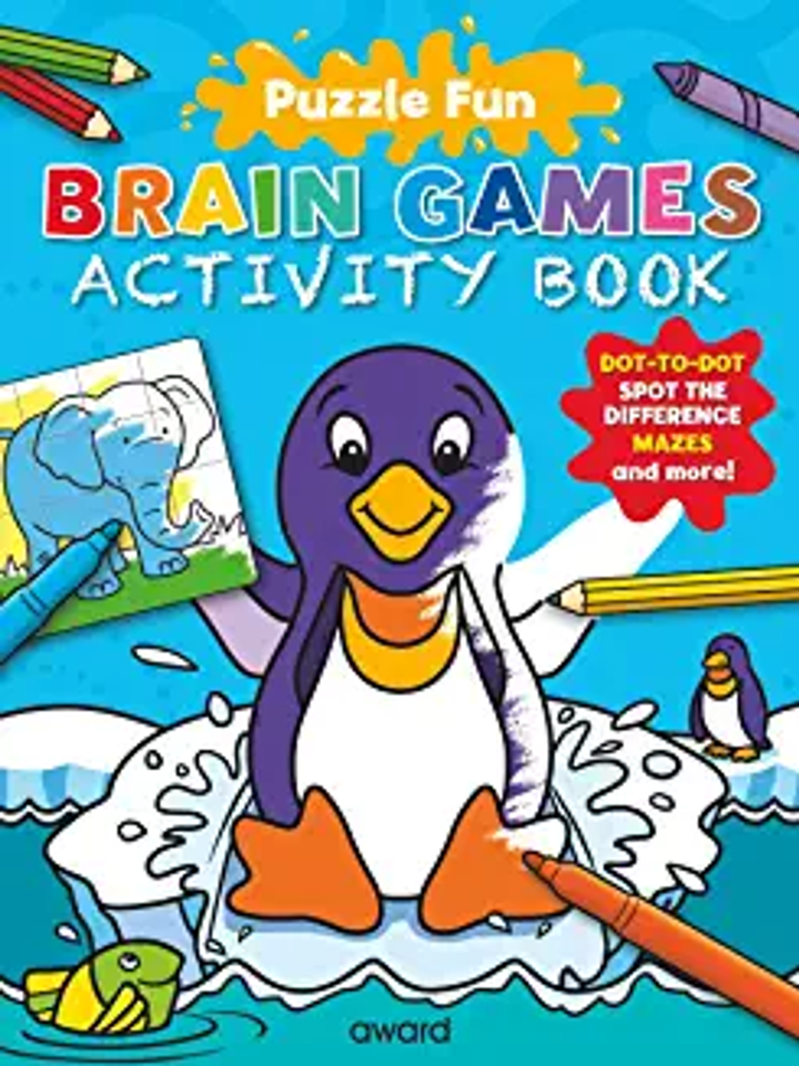 PuzzleFunActivity, PENGUIN -Mazes, Search & Find, Dot To Dot & Spot The Difference. (Age 4+)