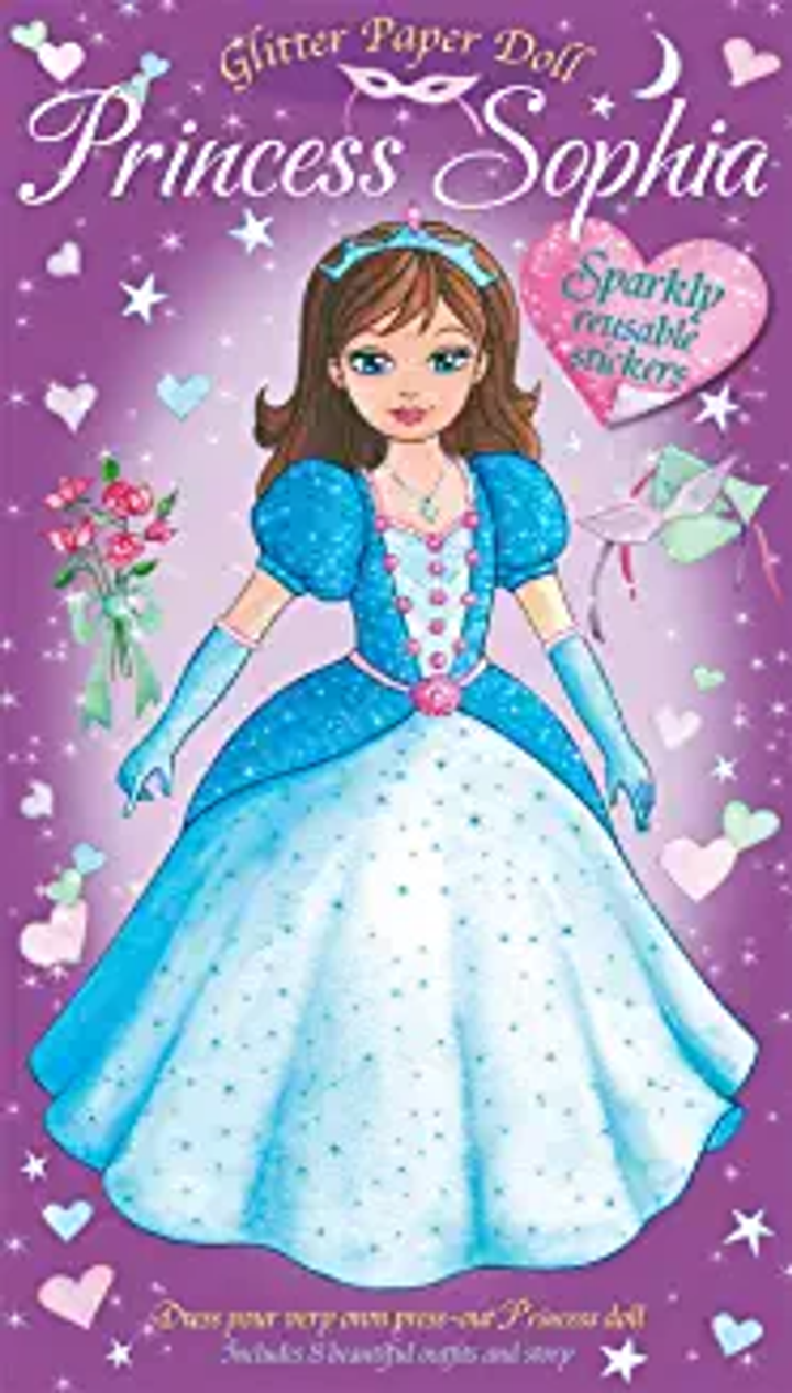 Glitter Paper Doll PRINCESS SOPHIA Two Press Out Dolls Eight Outfits Accessories (Age (Age 4+)