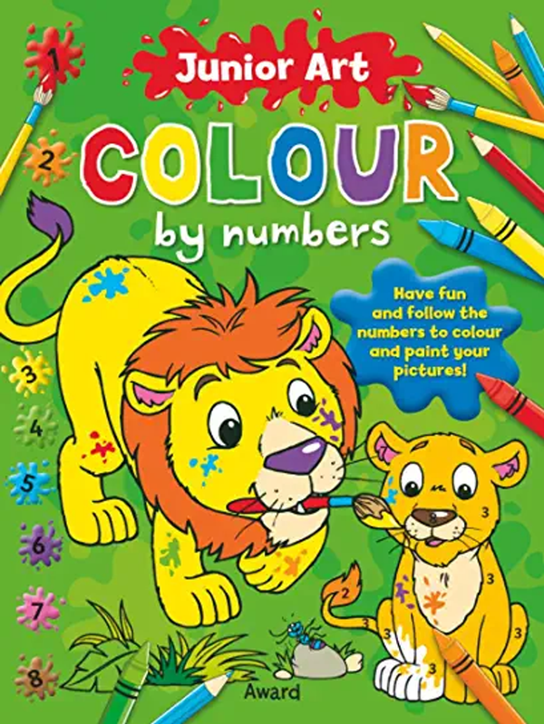 Junior art COLOUR BY NUMBERS - Lion and friends