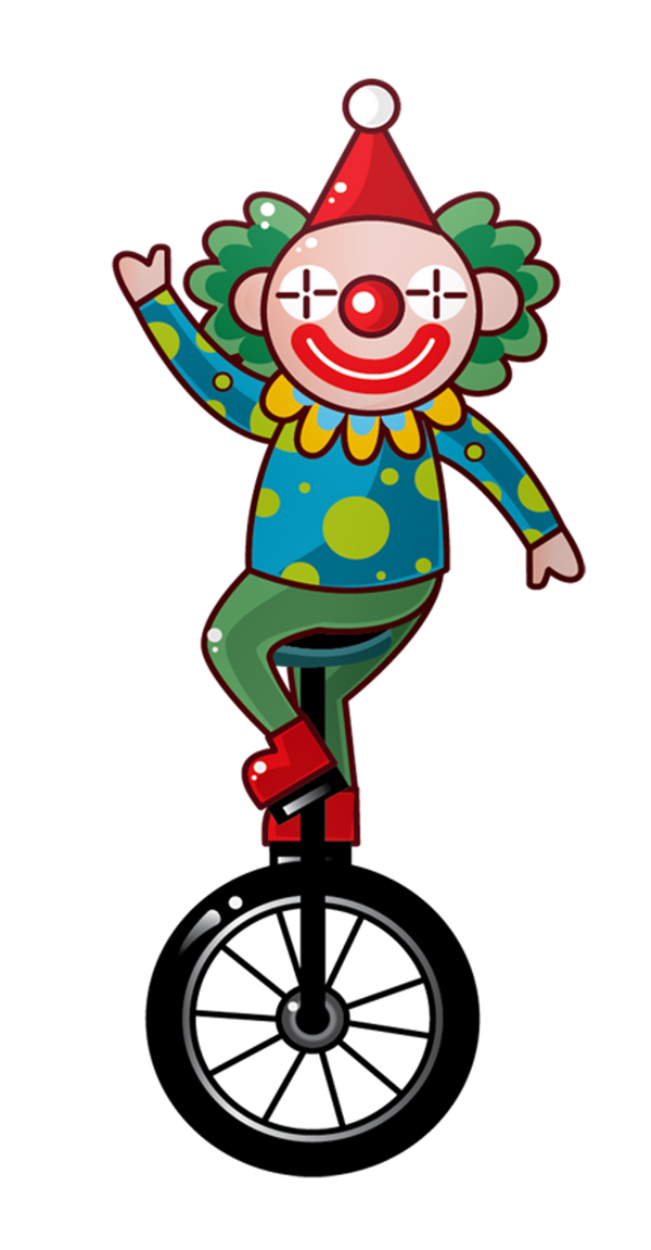 Circus Clown Puzzle Unicycle Green