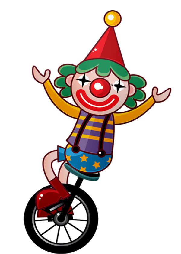 Circus Clown Puzzle Unicycle Blue