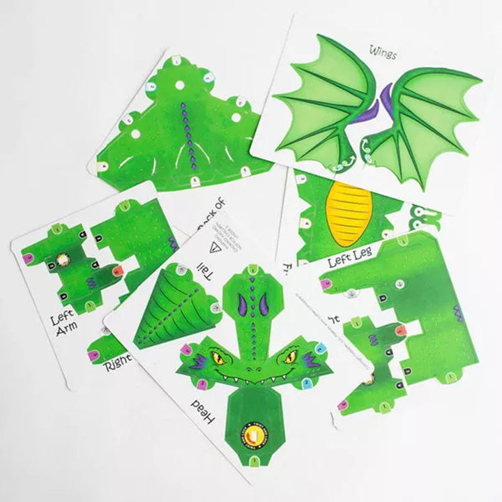 CUBLES Dragon | Build Your Own 3D Product Figures | A Sturdy No Glue No Scissors Activity - 3