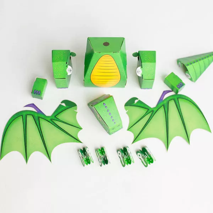 CUBLES Dragon | Build Your Own 3D Product Figures | A Sturdy No Glue No Scissors Activity - 4