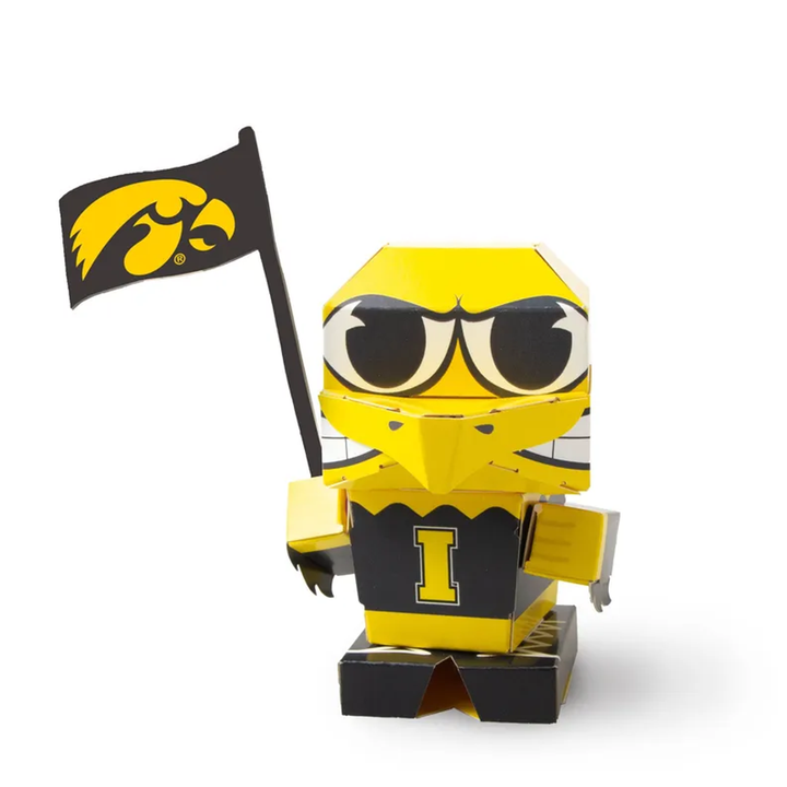 CUBLES U of Iowa Herky 3D Paperboard Constructable | Build-Your-Own, Ages 6 and Up 100% Recyclable - 2