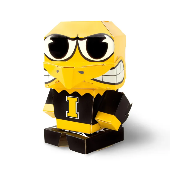 CUBLES U of Iowa Herky 3D Paperboard Constructable | Build-Your-Own, Ages 6 and Up 100% Recyclable - 3