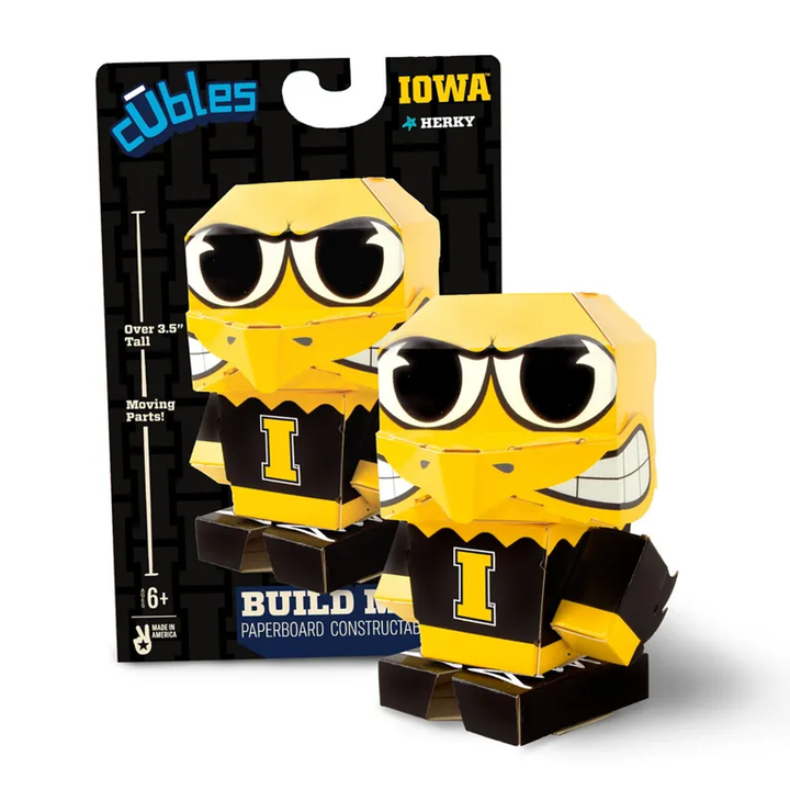 CUBLES U of Iowa Herky 3D Paperboard Constructable | Build-Your-Own, Ages 6 and Up 100% Recyclable - 4