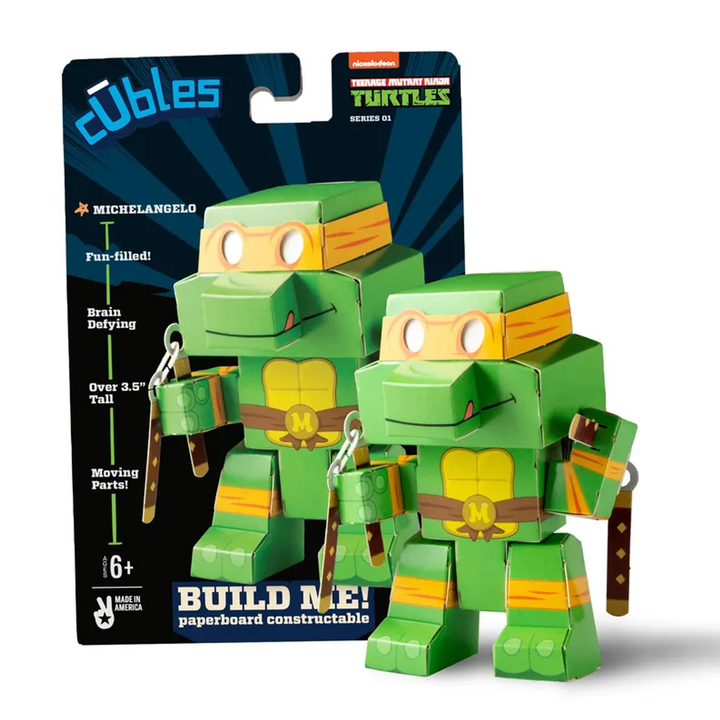 Cubles Teenage Mutant Ninja Turtles Retro Series 1: 3D Paperboard Constructable | Build-Your-Own, Ages 10 and Up | 100% Recyclable Teenage Mutant Ninja Turtles - 4-Pack Mixed - 4