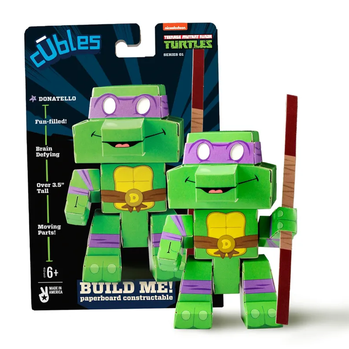 Cubles Teenage Mutant Ninja Turtles Retro Series 1: 3D Paperboard Constructable | Build-Your-Own, Ages 10 and Up | 100% Recyclable Teenage Mutant Ninja Turtles - 4-Pack Mixed - 6