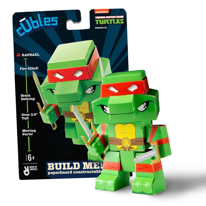 Cubles Teenage Mutant Ninja Turtles Retro Series 1: 3D Paperboard Constructable | Build-Your-Own, Ages 10 and Up | 100% Recyclable Teenage Mutant Ninja Turtles - 4-Pack Mixed - 7