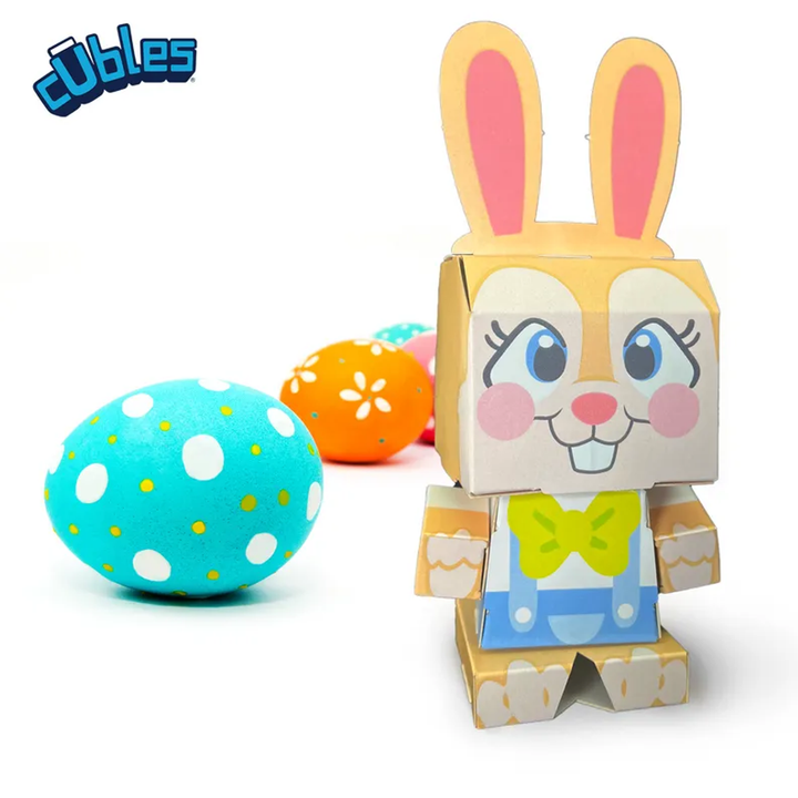 CUBLES 2022 Springy the Easter Bunny 3D Paperboard Constructable | Build-Your-Own, Ages 6 and Up - 100% Recyclable - 4