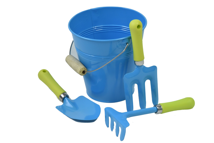 Kids Water Pail With Garden Tools Set Blue