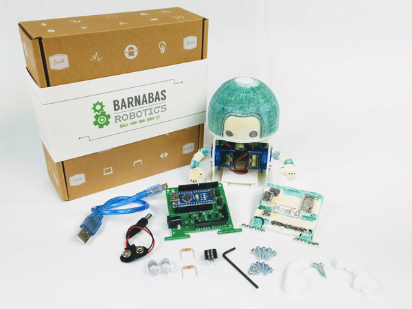 Barnabas-Bot: Arduino-Compatible 3-D Printed Robot Kit (Ages 9-12)