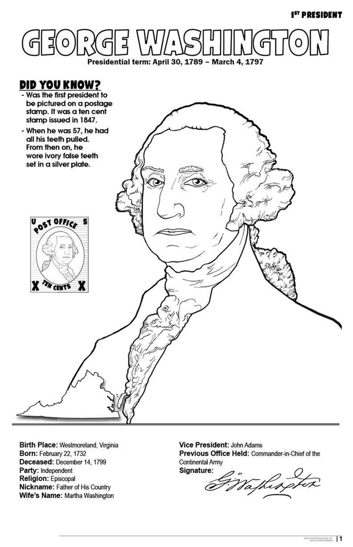 American Presidents Coloring Book - 3