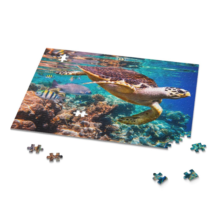 Decorative Puzzle - Underwater Sea Turtle - Jigsaw Puzzle - 4