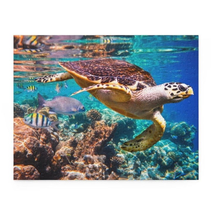 Decorative Puzzle - Underwater Sea Turtle - Jigsaw Puzzle - 9