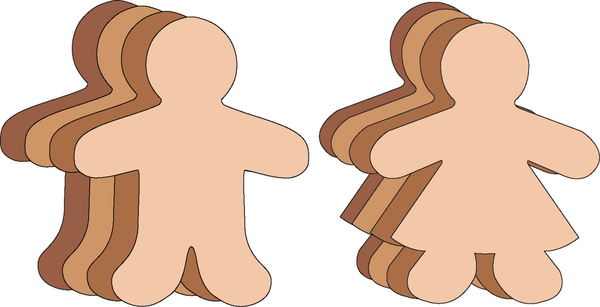 Kid Shape Set Multicultural Small Cut-Outs