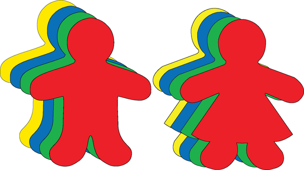 Kid Shape Set Assorted Color Small Cut-Outs