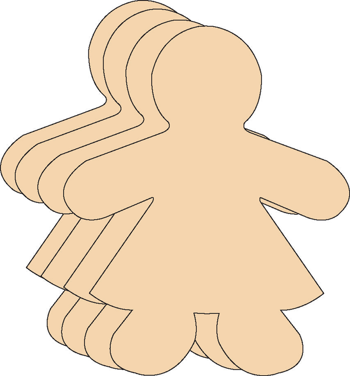 Girl Small Single Color Creative Cut-Outs