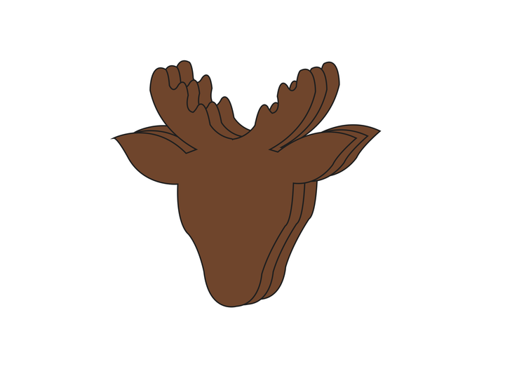 Small Single Color Cut-Out Reindeer