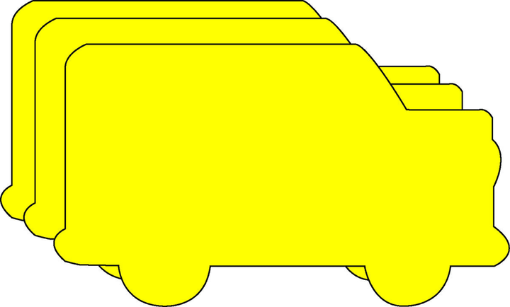 Small Single Color Cut-Out School Bus