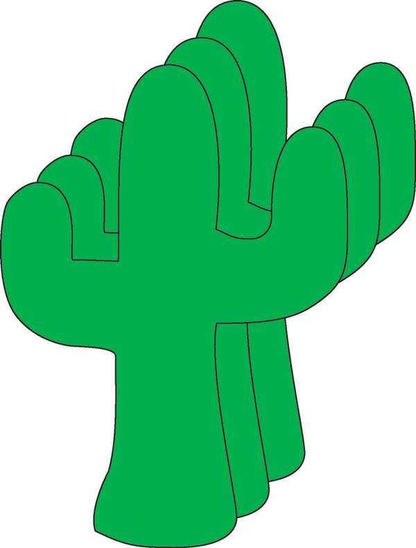 Small Single Color Cut-Out Cactus