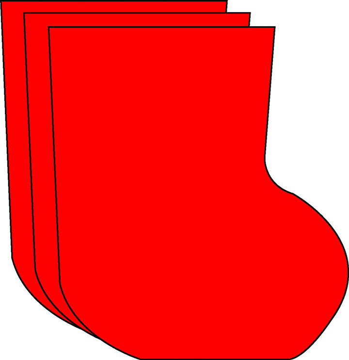 Small Single Color Cut-Out Stocking