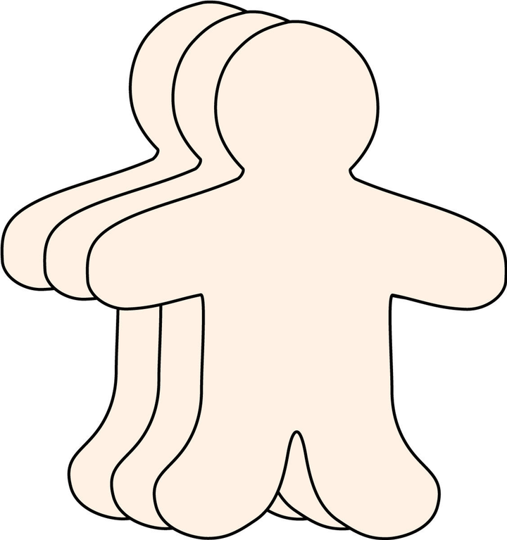 Small Single Color Creative Cut-Out Person